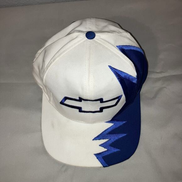 Hat Chevrolet Chevy White Shark Tooth Vintage Adjustable Strapback Baseball Cap - Picture 5 of 9